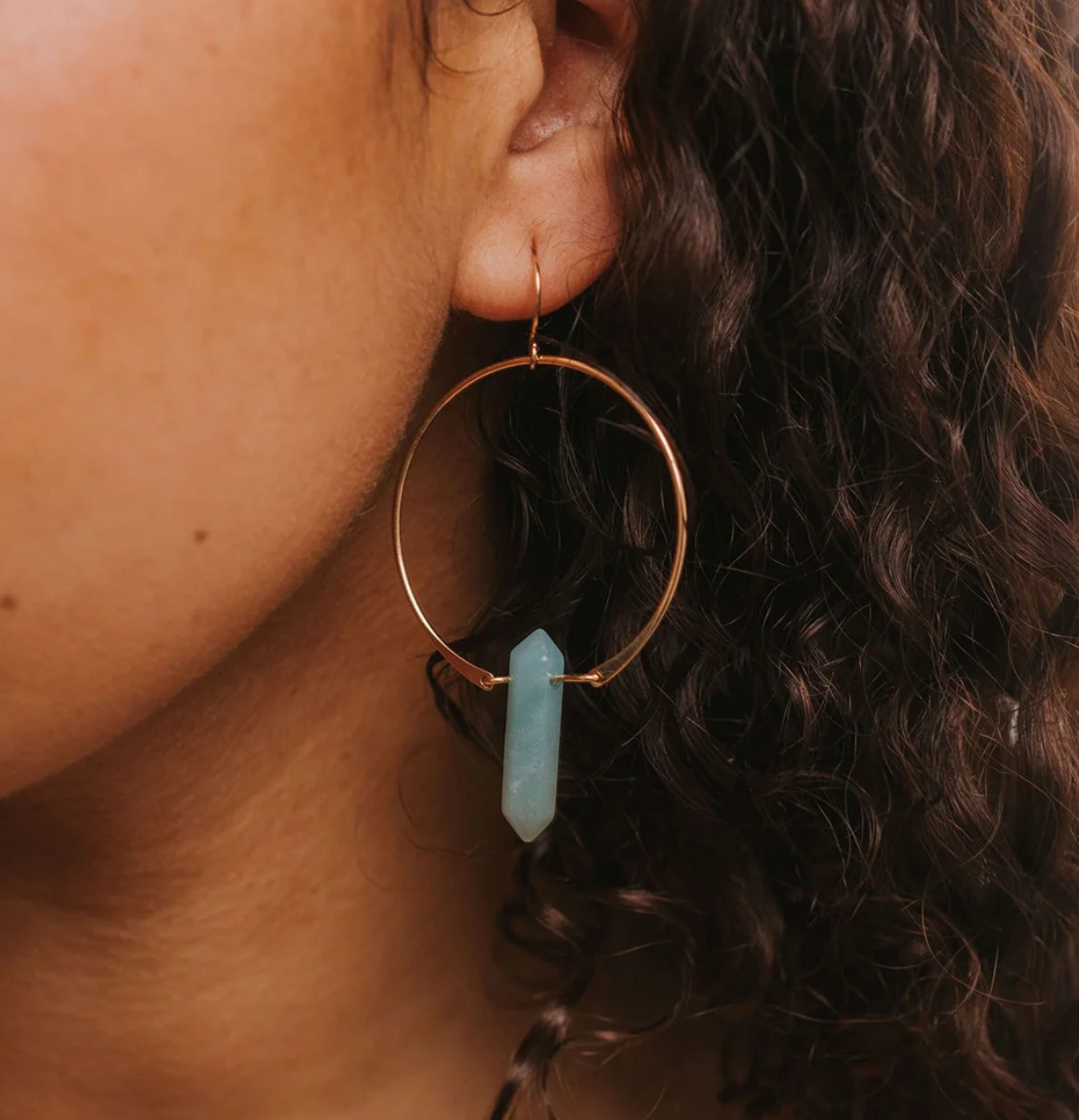 JaxKelly Gemstone Hoop Earring