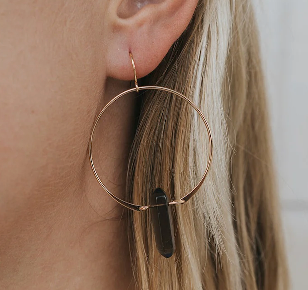 JaxKelly Gemstone Hoop Earring