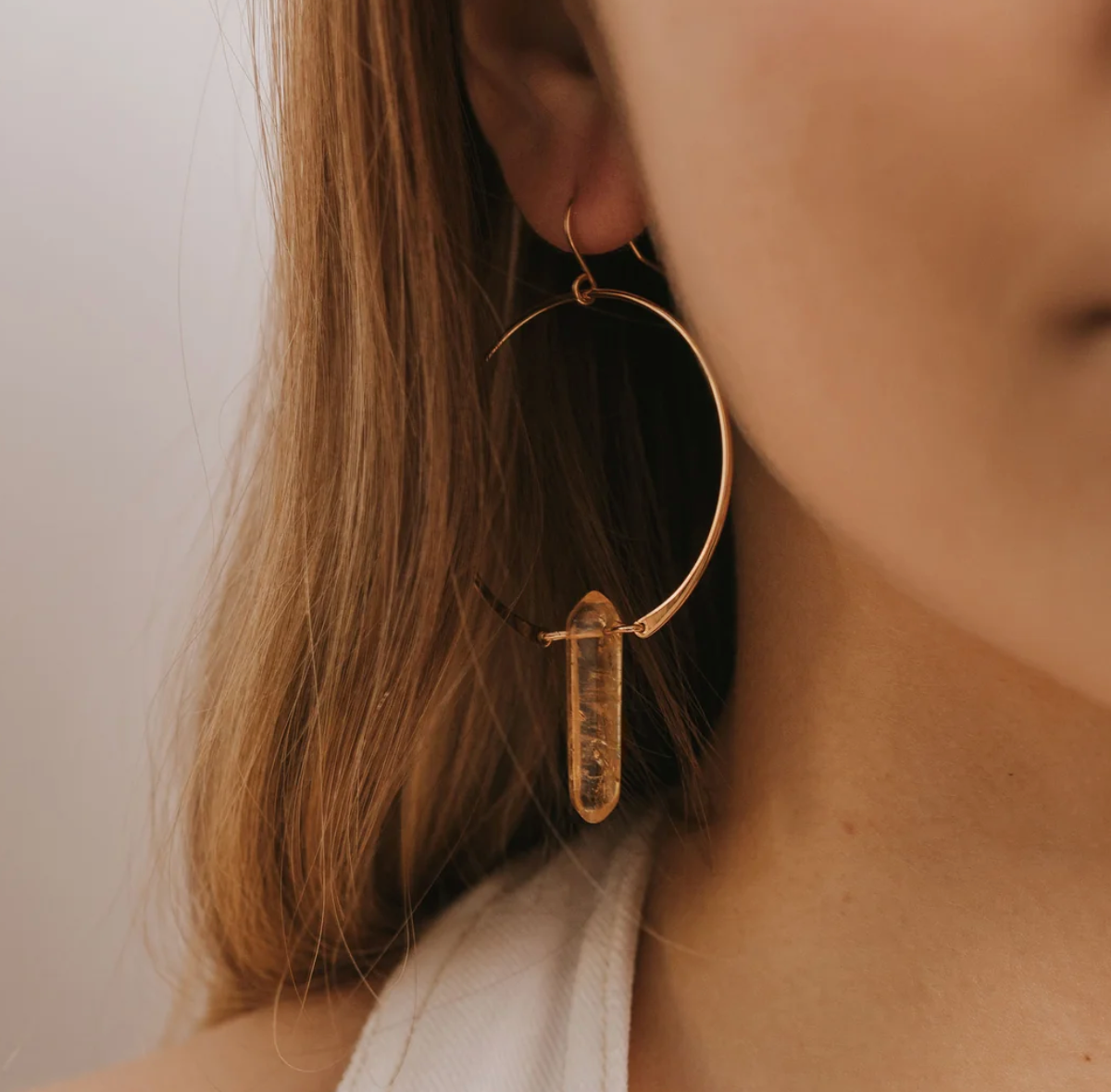 JaxKelly Gemstone Hoop Earring