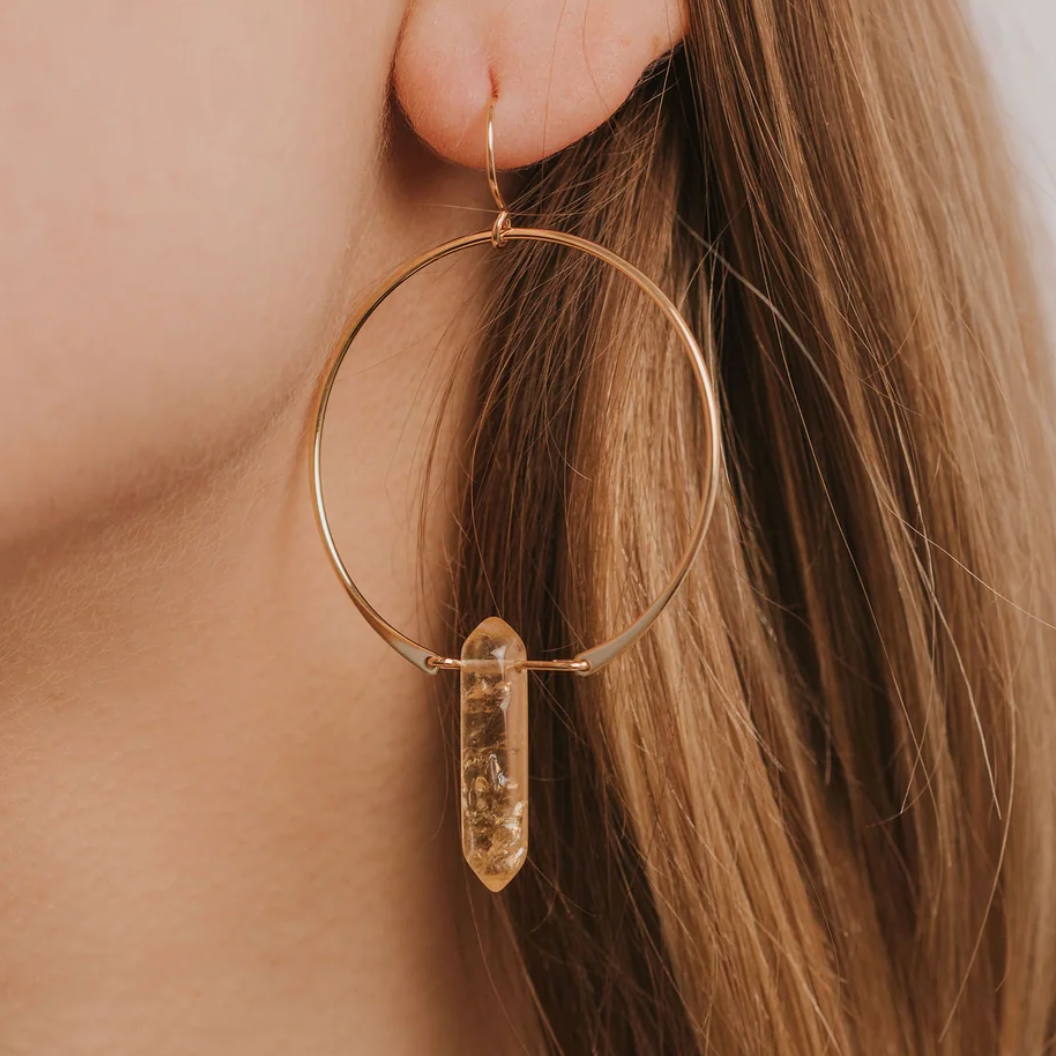 JaxKelly Gemstone Hoop Earring