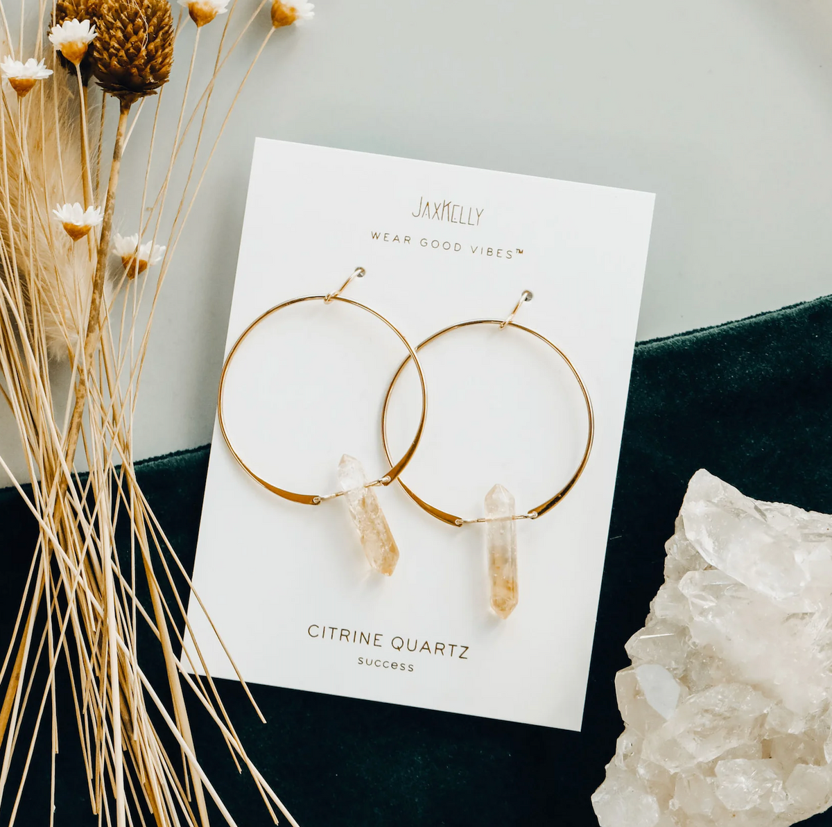 JaxKelly Gemstone Hoop Earring