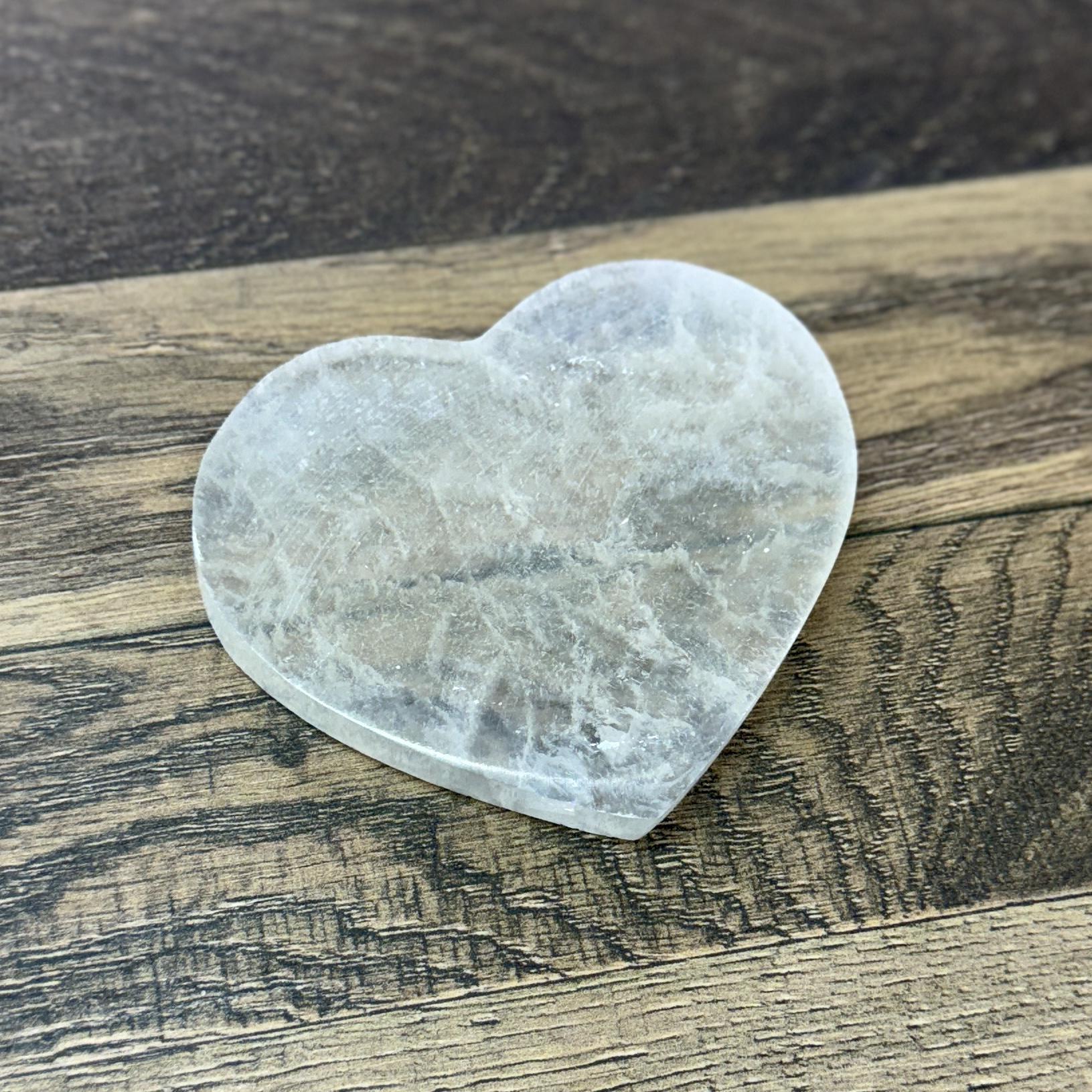 Selenite Heart Disc