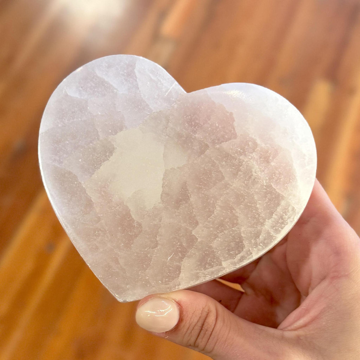 Selenite Heart Disc