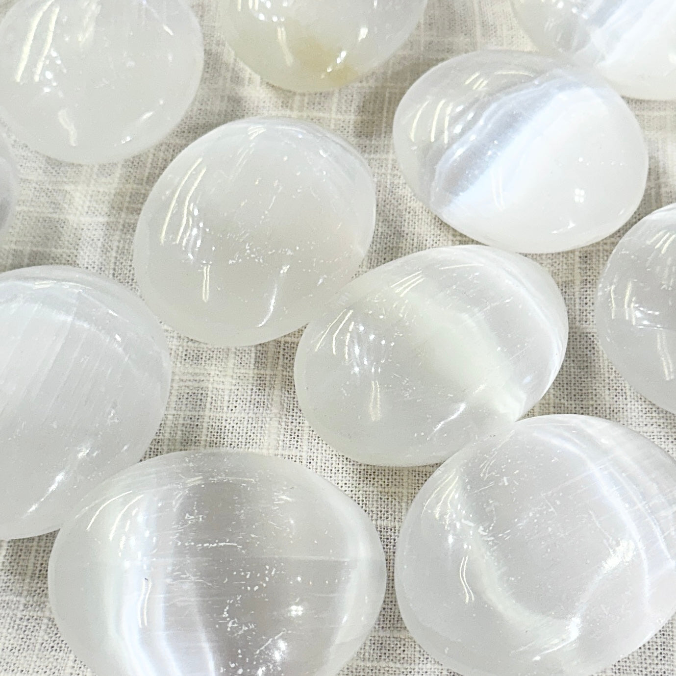 Selenite Palm Stone