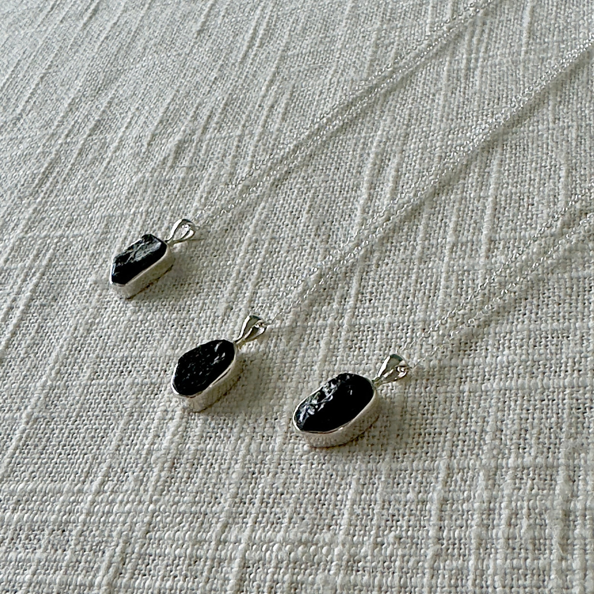 Shungite Rough Sterling Silver Crystal Necklace