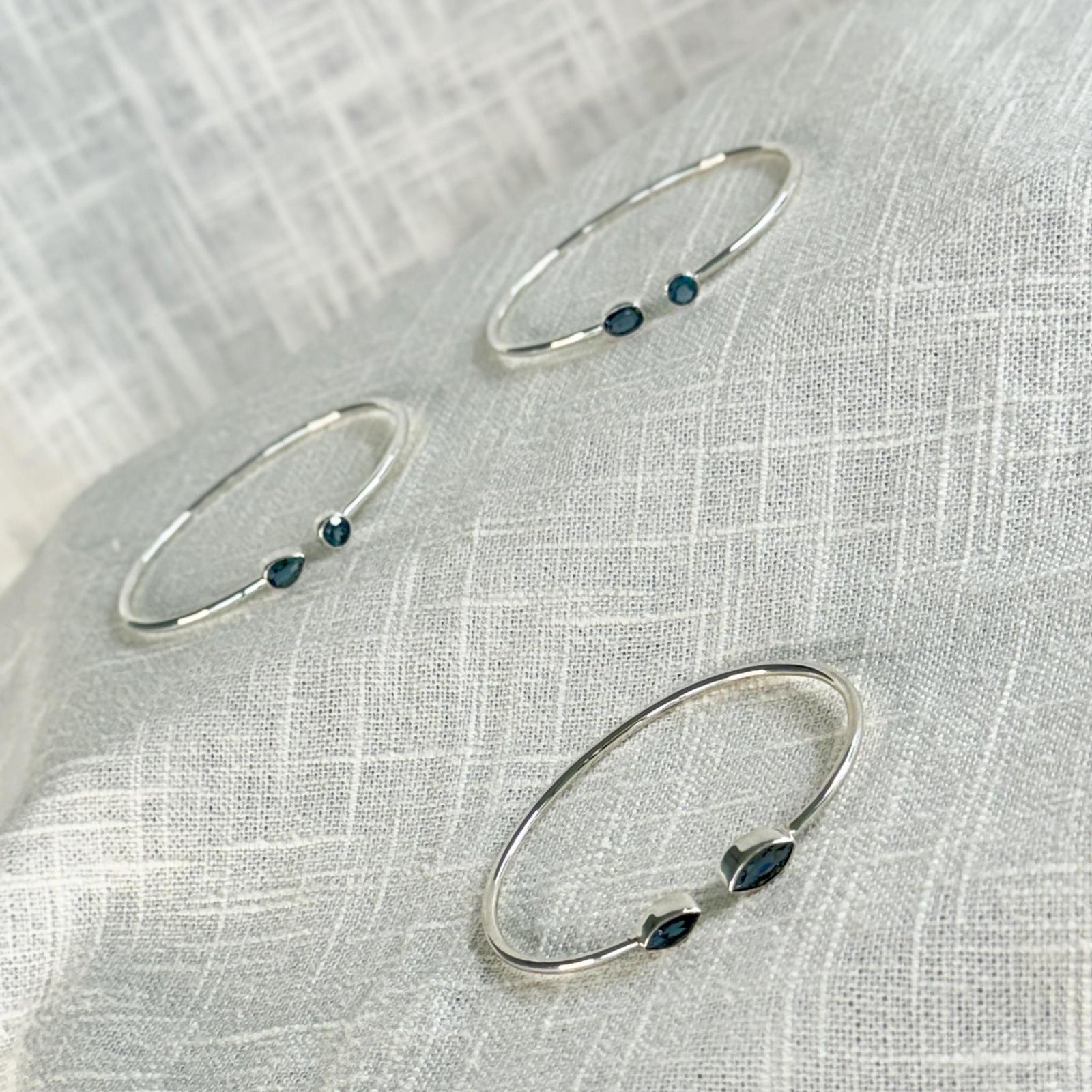 Shungite Sterling Silver Crystal Cuff Bracelet