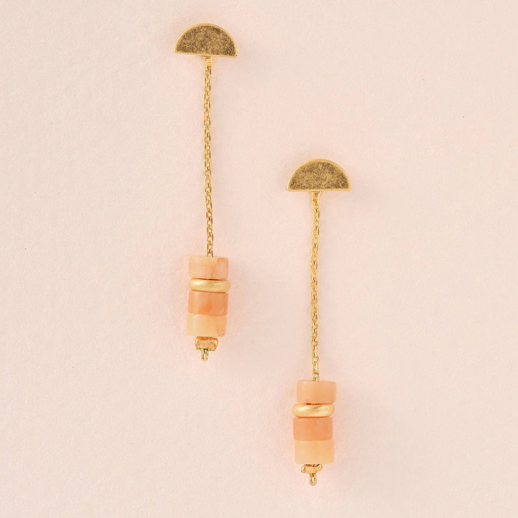 Sunstone Gold Meteor Earring