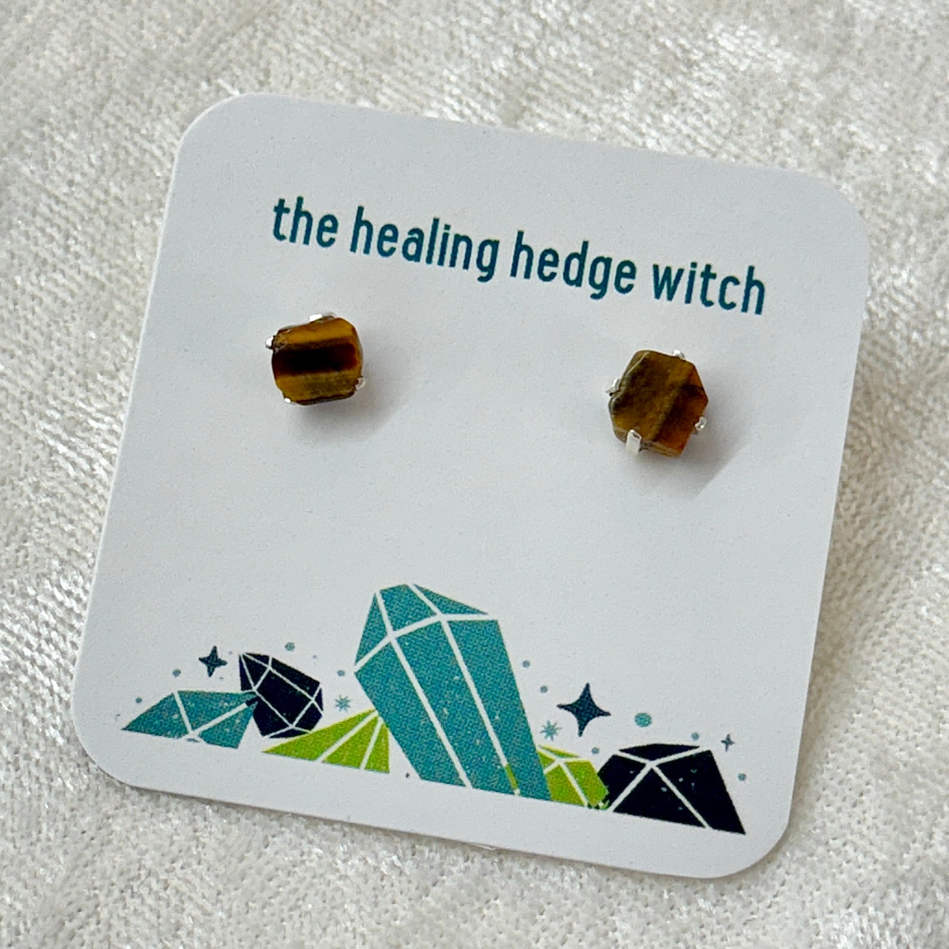 Tigers Eye Sterling Silver Stud Earrings