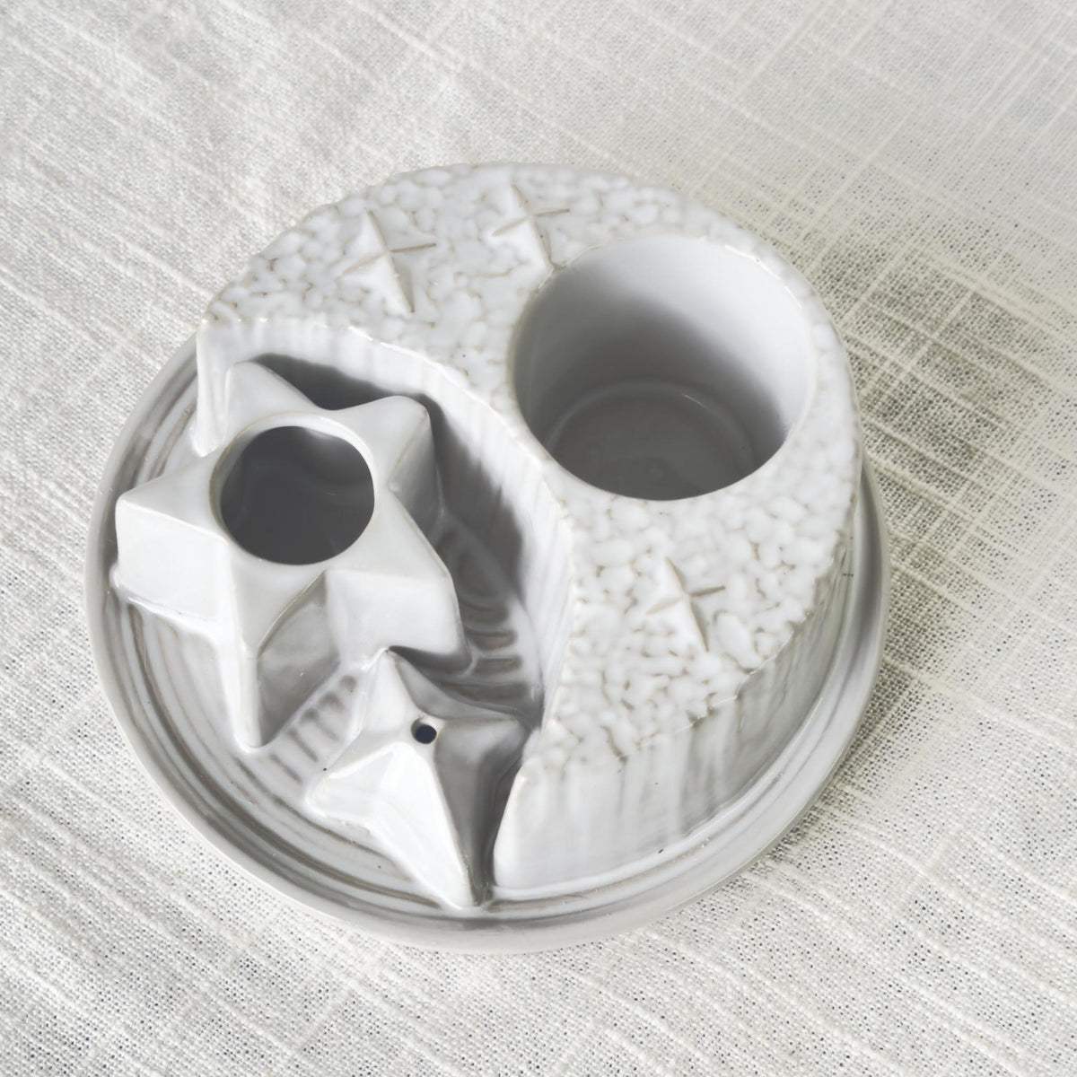 White Moon &amp; Stars Ceramic Incense Burner