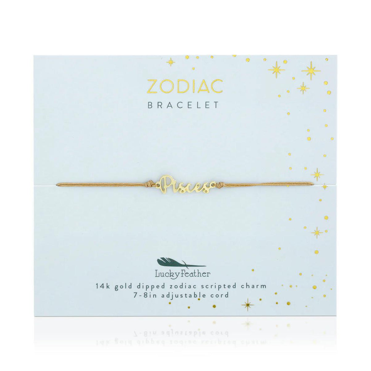 Zodiac Cord Bracelet Gold pisces