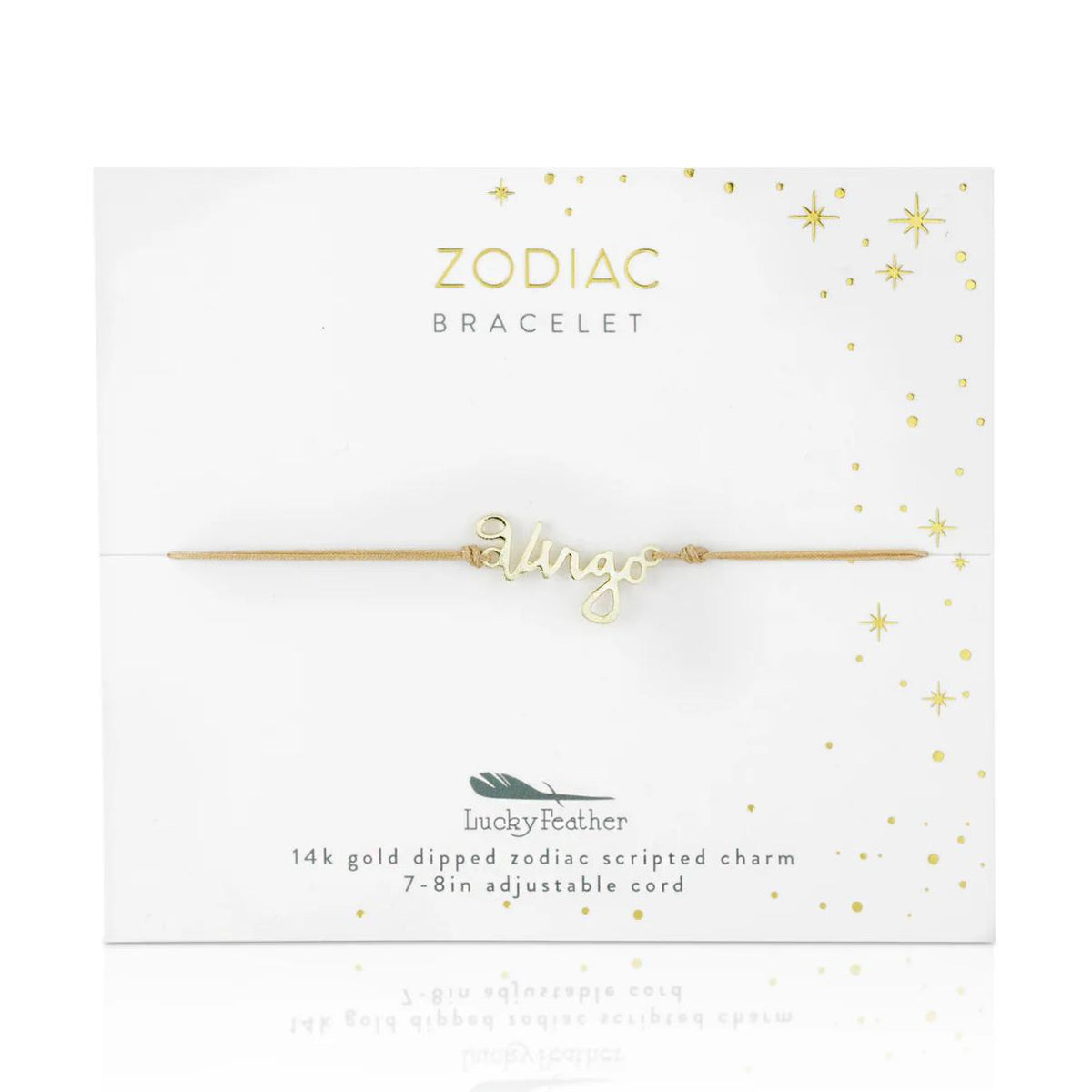 Zodiac Cord Bracelet Gold Virgo