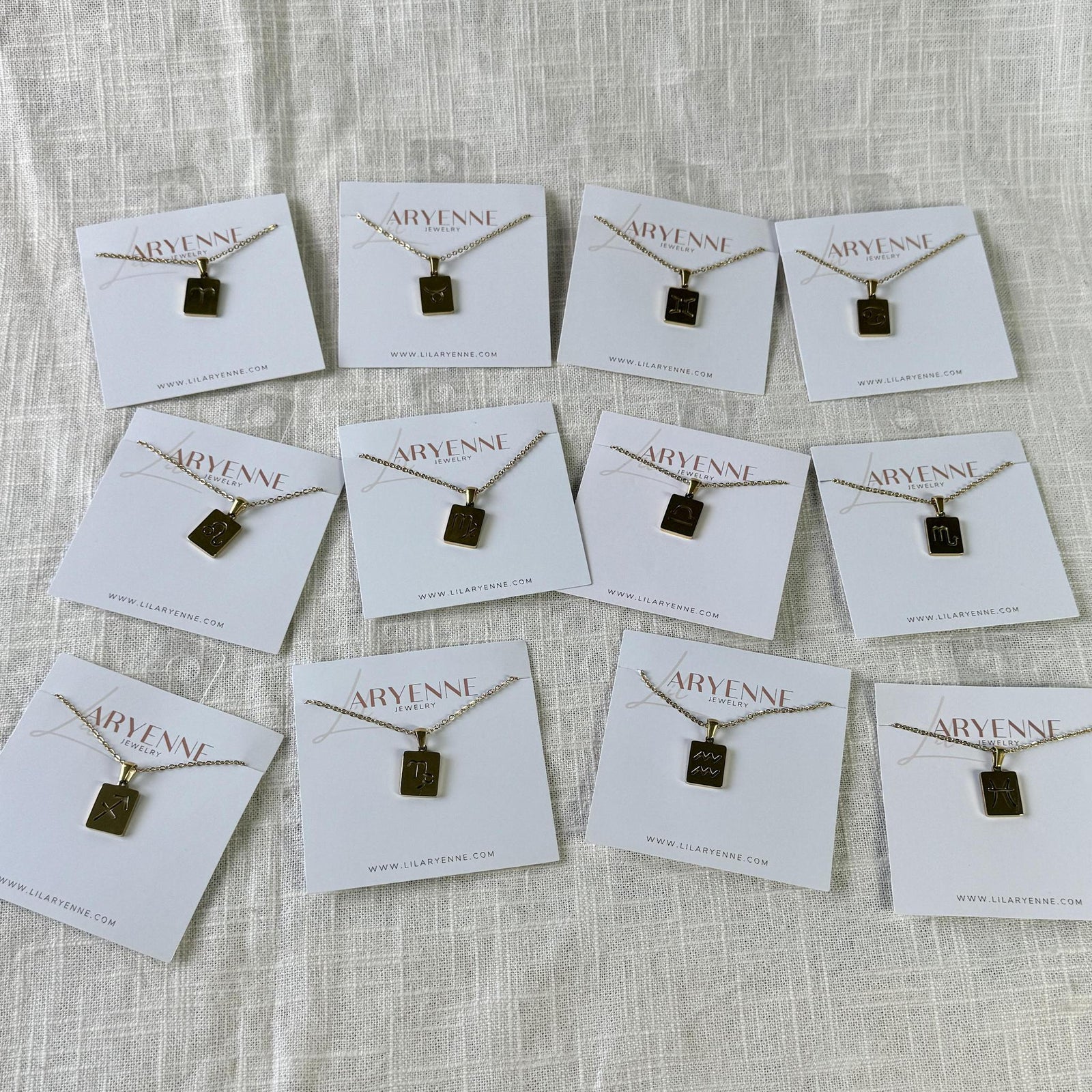 Zodiac Sign Tag Necklace