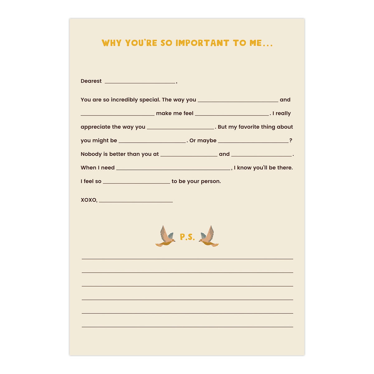 A Box of Love Fill in the Blank Read Me When Letters
