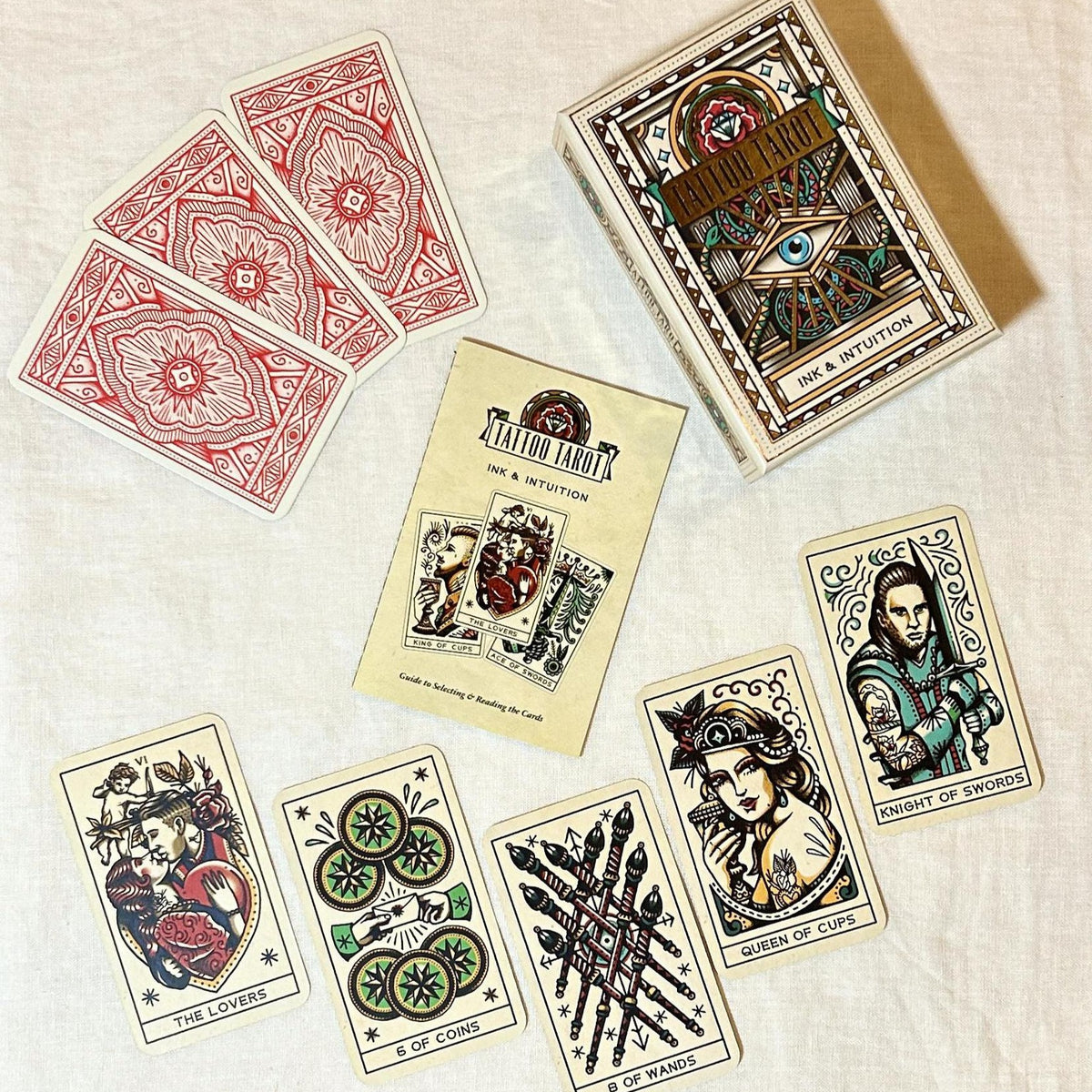 Tattoo Tarot. Tattoo Tarot is a beautifully illustrated, fully functional set of 78 tarot cards featuring vintage tattoo designs.