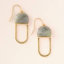 Labradorite & Gold Stone Chandelier Earring