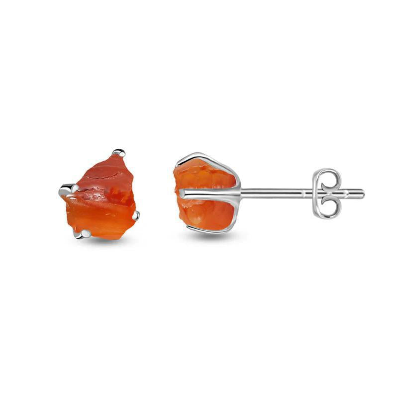 Carnelian Sterling Silver Stud Earrings