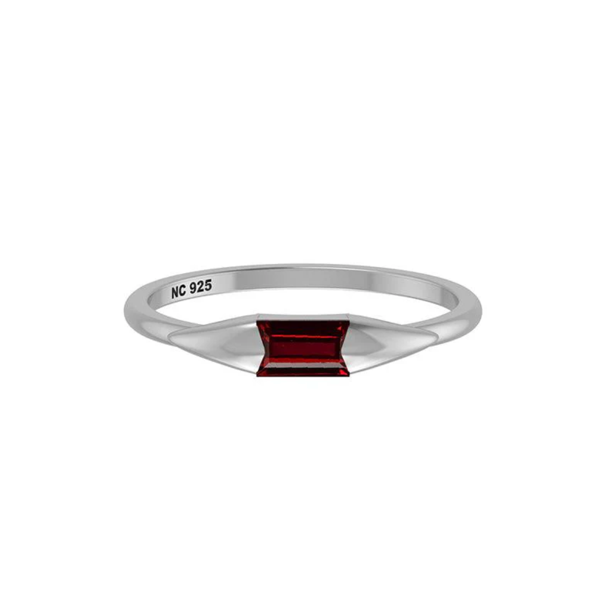 Garnet Baguette Stackable Crystal Ring