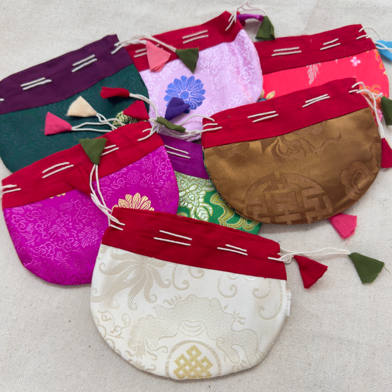 Assorted Crystal Drawstring Bags