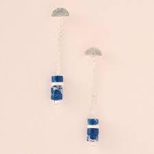 Lapis Silver Meteor Earring