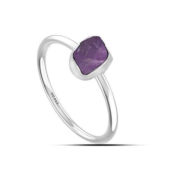 Amethyst Stackable Rough Crystal Ring