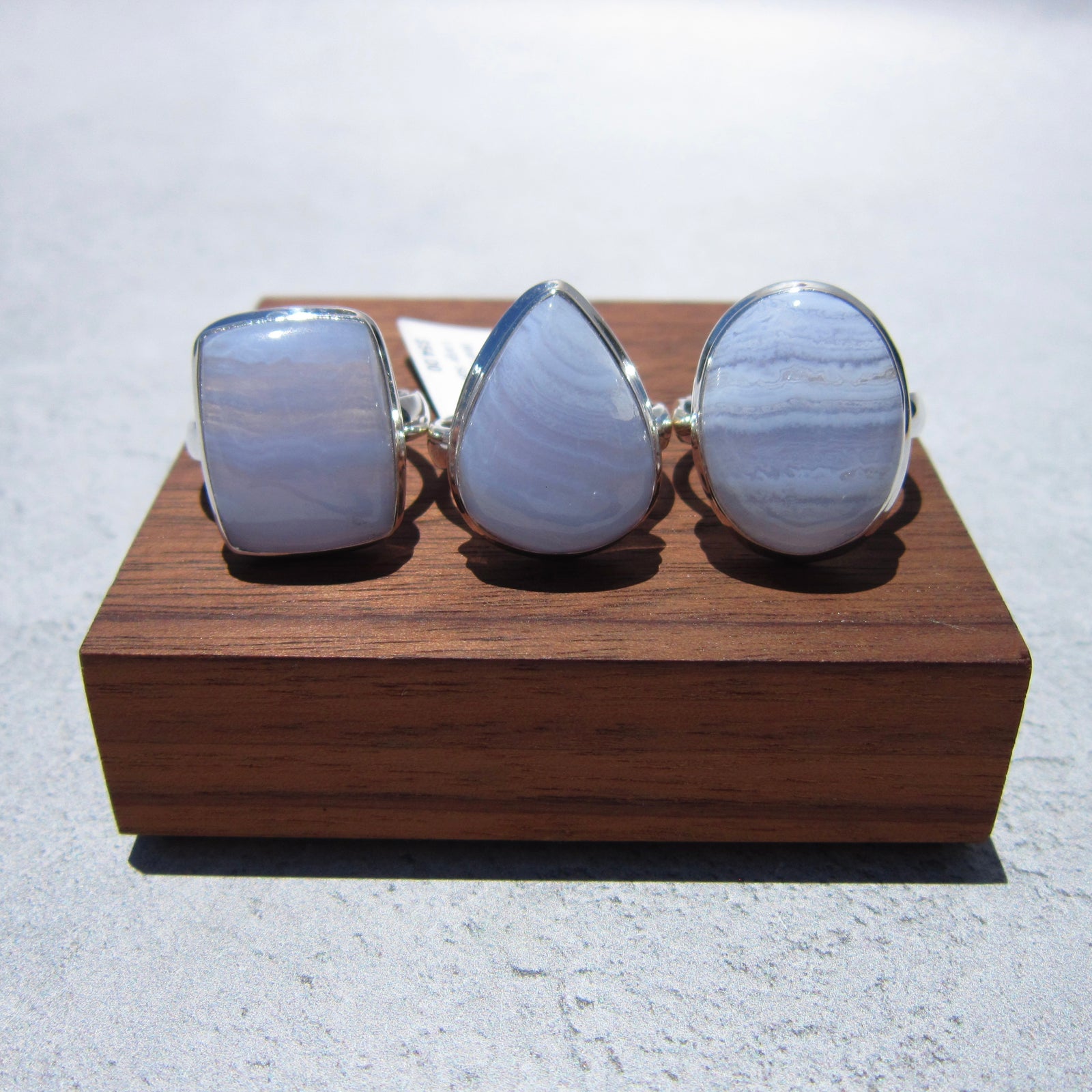 Blue Lace Polished SS Ring