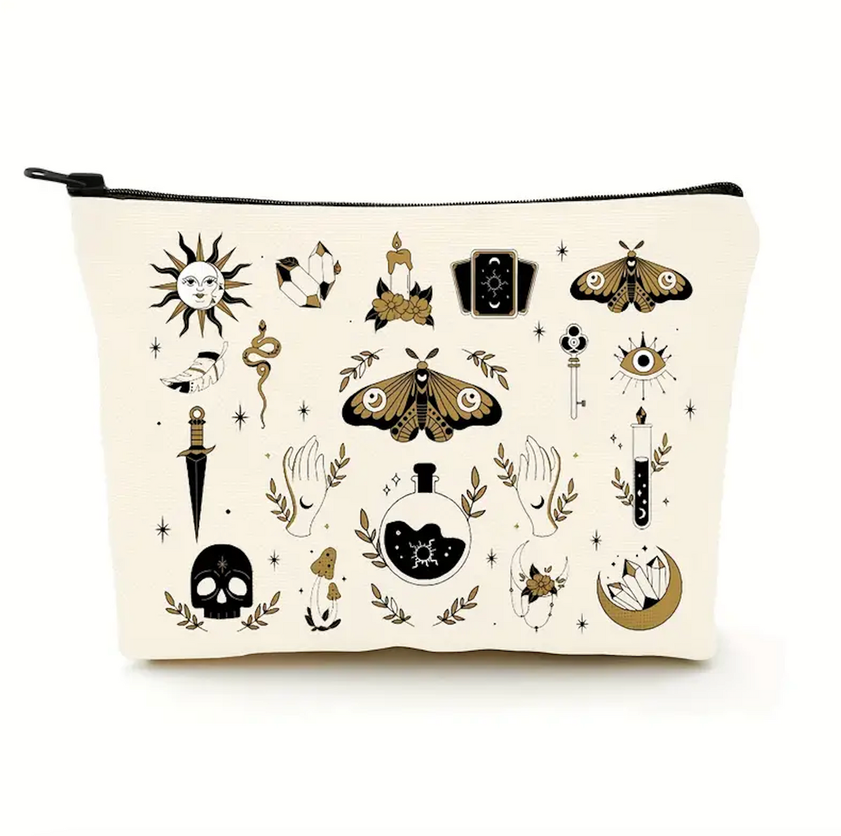 Canvas Zippered Witchy Pouch