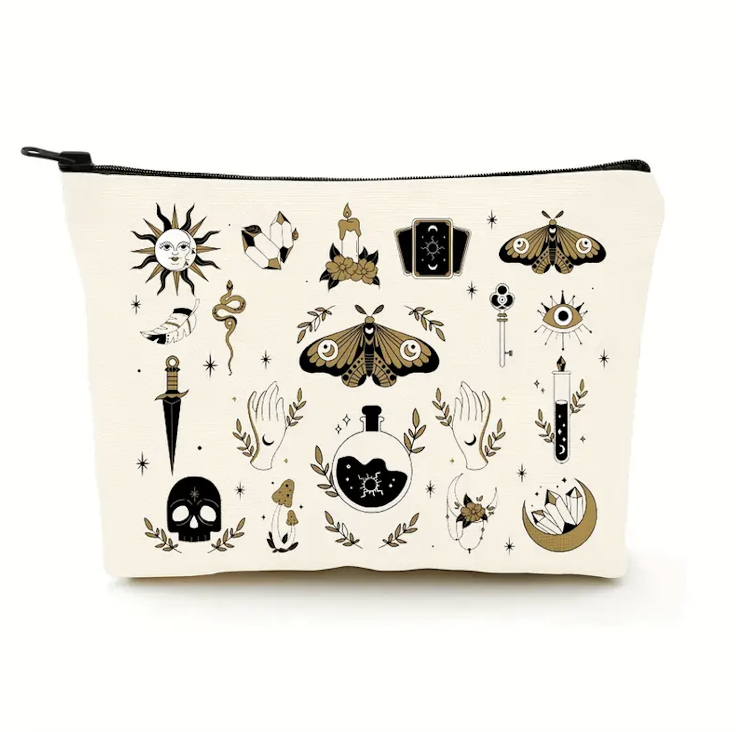 Canvas Zippered Witchy Pouch