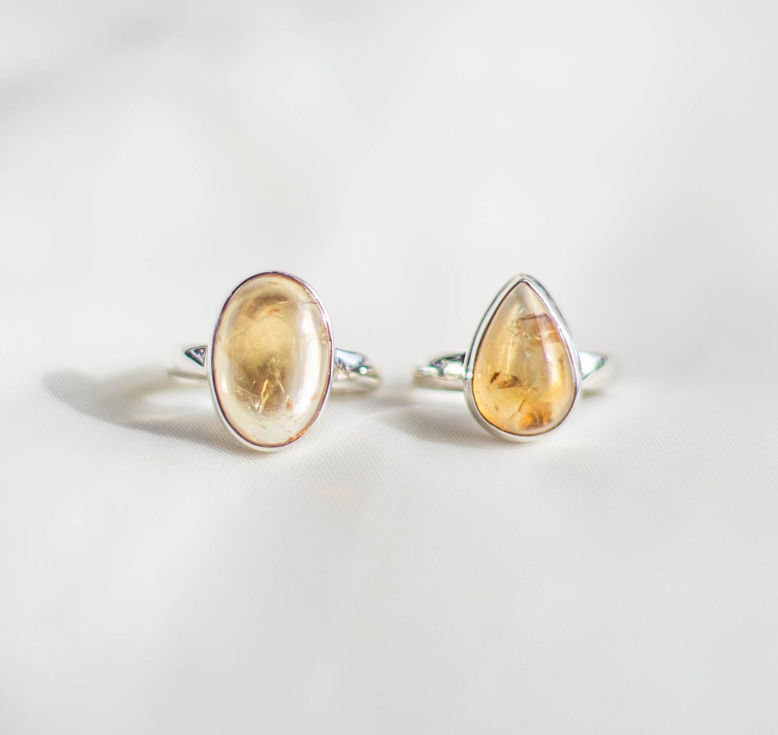 Citrine Polished SS Ring