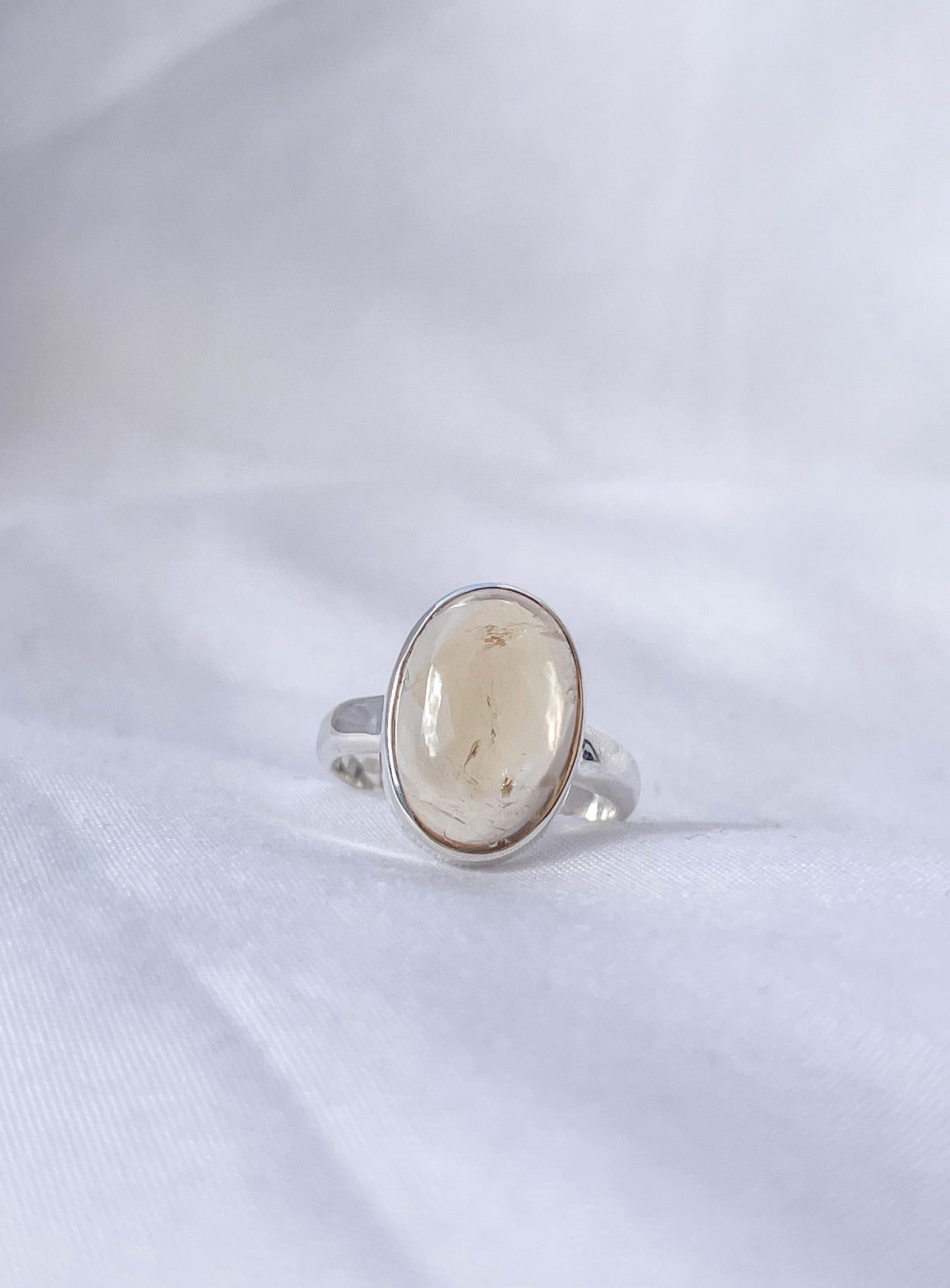 Citrine Polished SS Ring