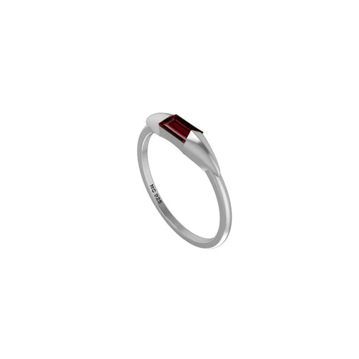 Garnet Baguette Stackable Crystal Ring