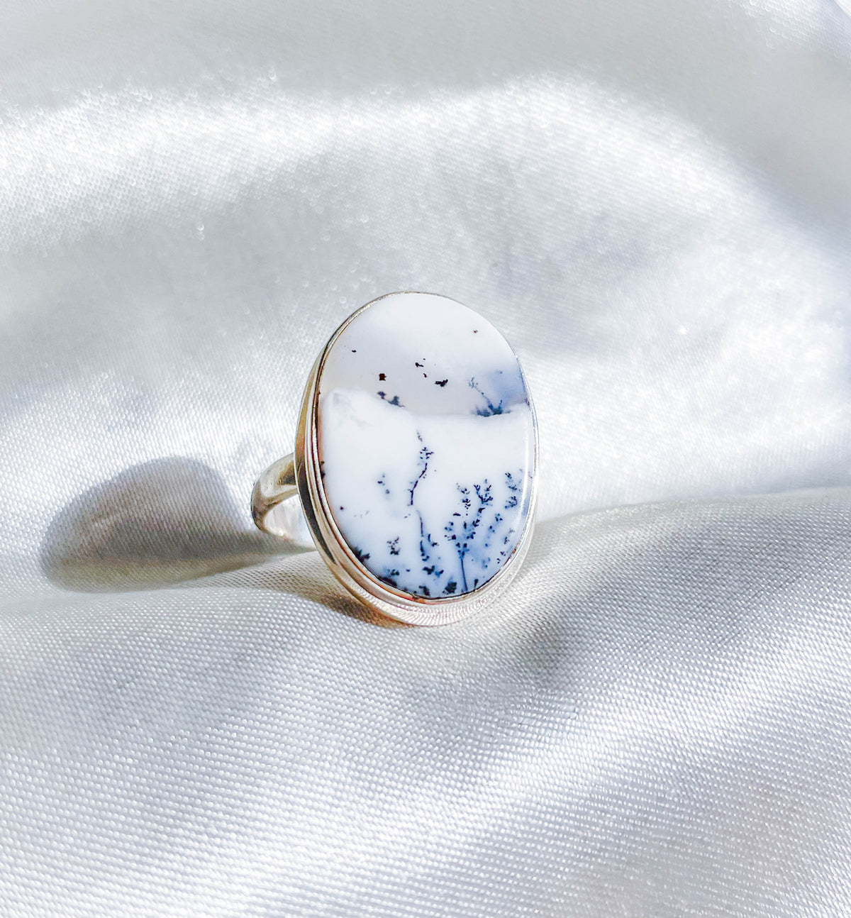 Dendritic Agate Adjustable Ring