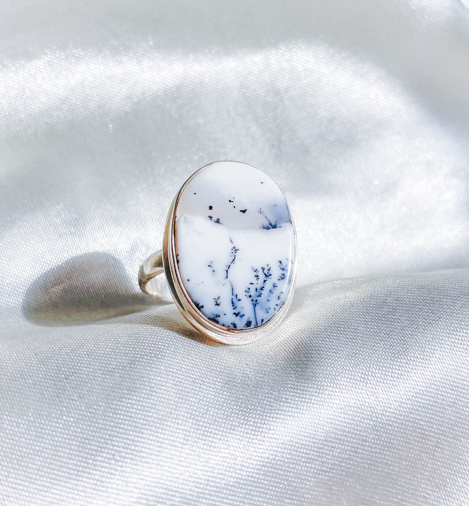 Dendritic Agate Adjustable Ring
