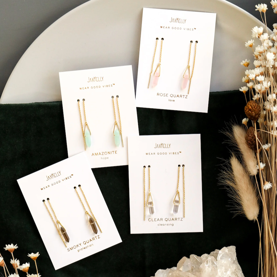 Gemstone Threader Earring