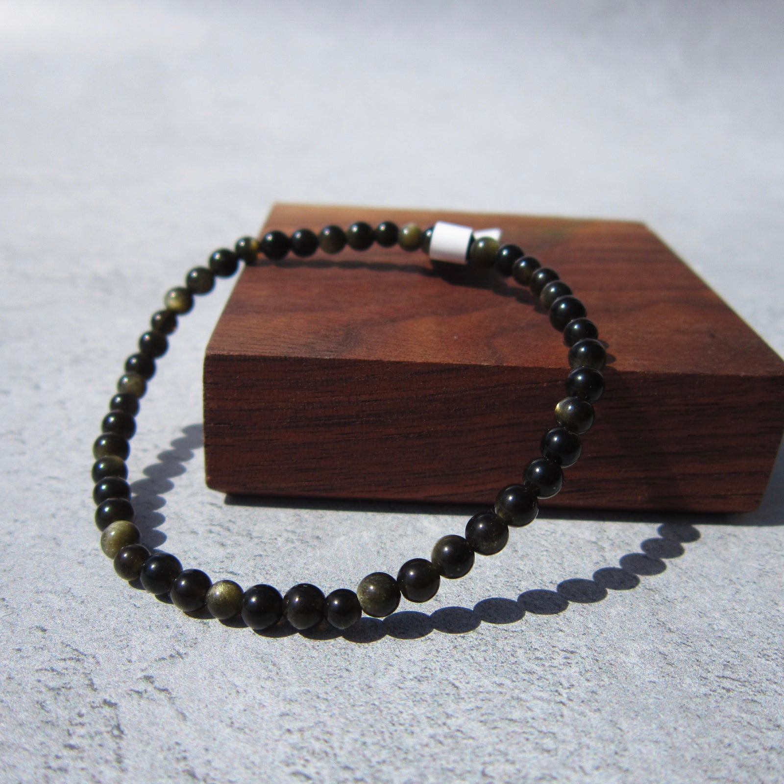 Gold Sheen Obsidian Bracelet