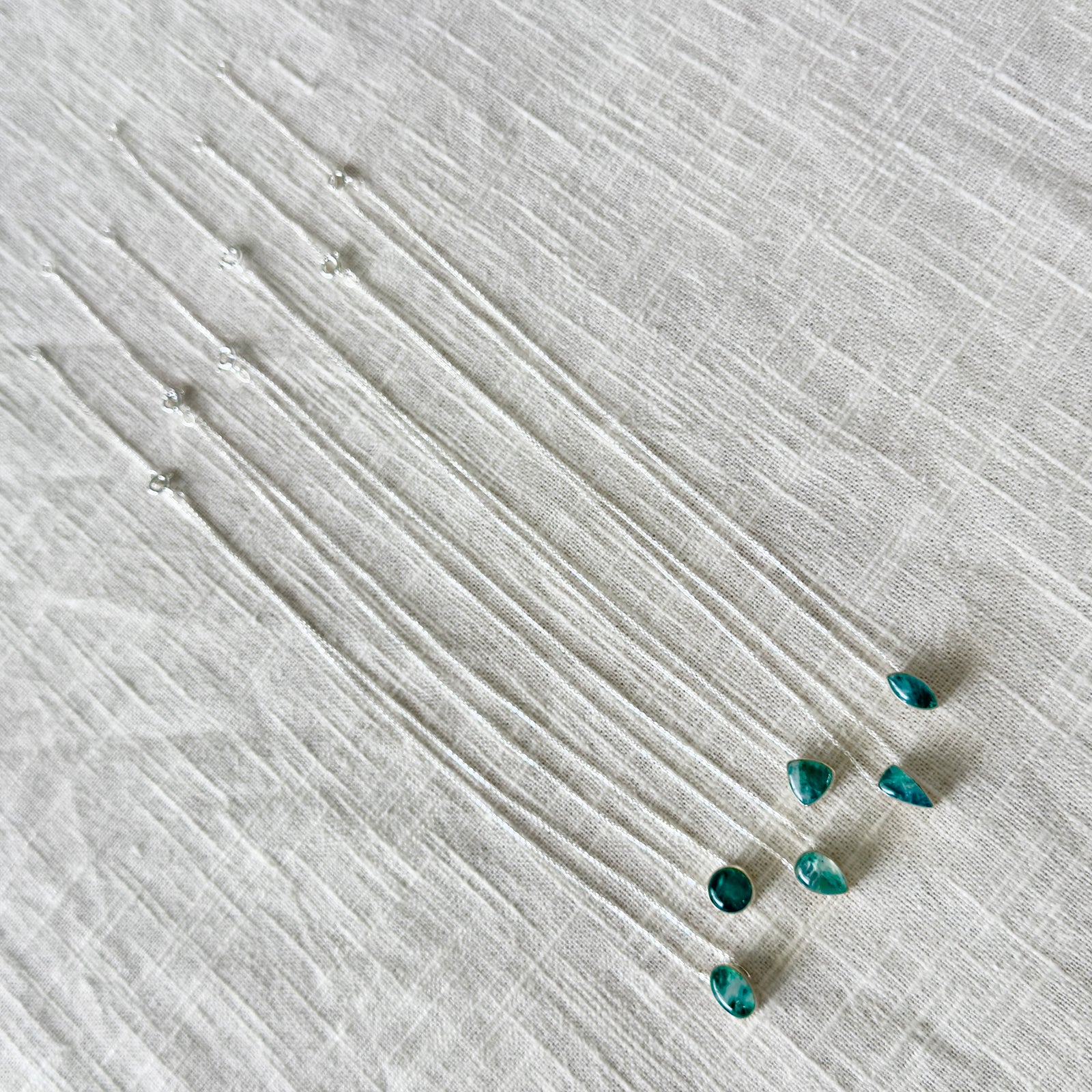 Green Rainbow Moonstone Sterling Silver Small Stone Necklace