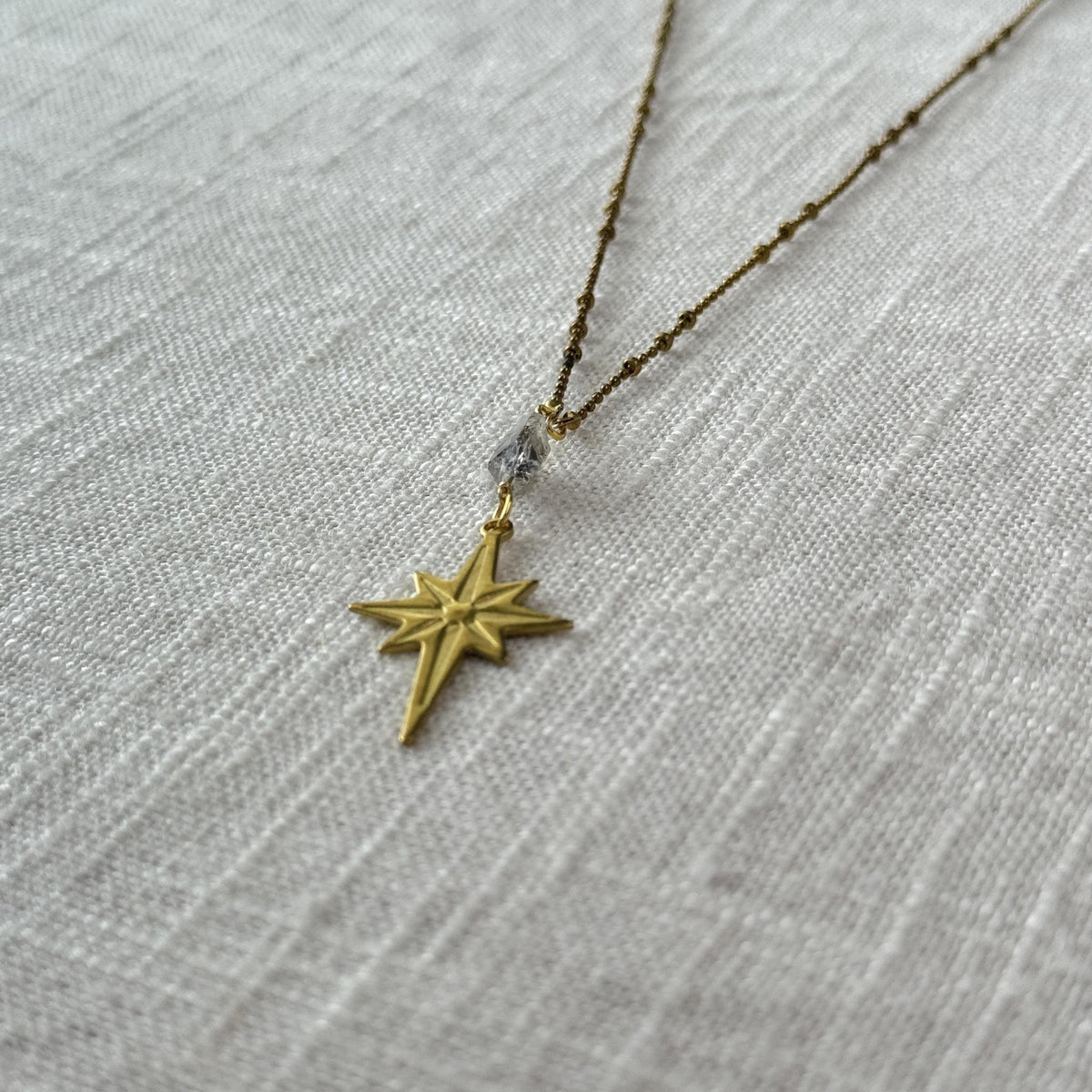 Herkimer Diamond North Star Necklace