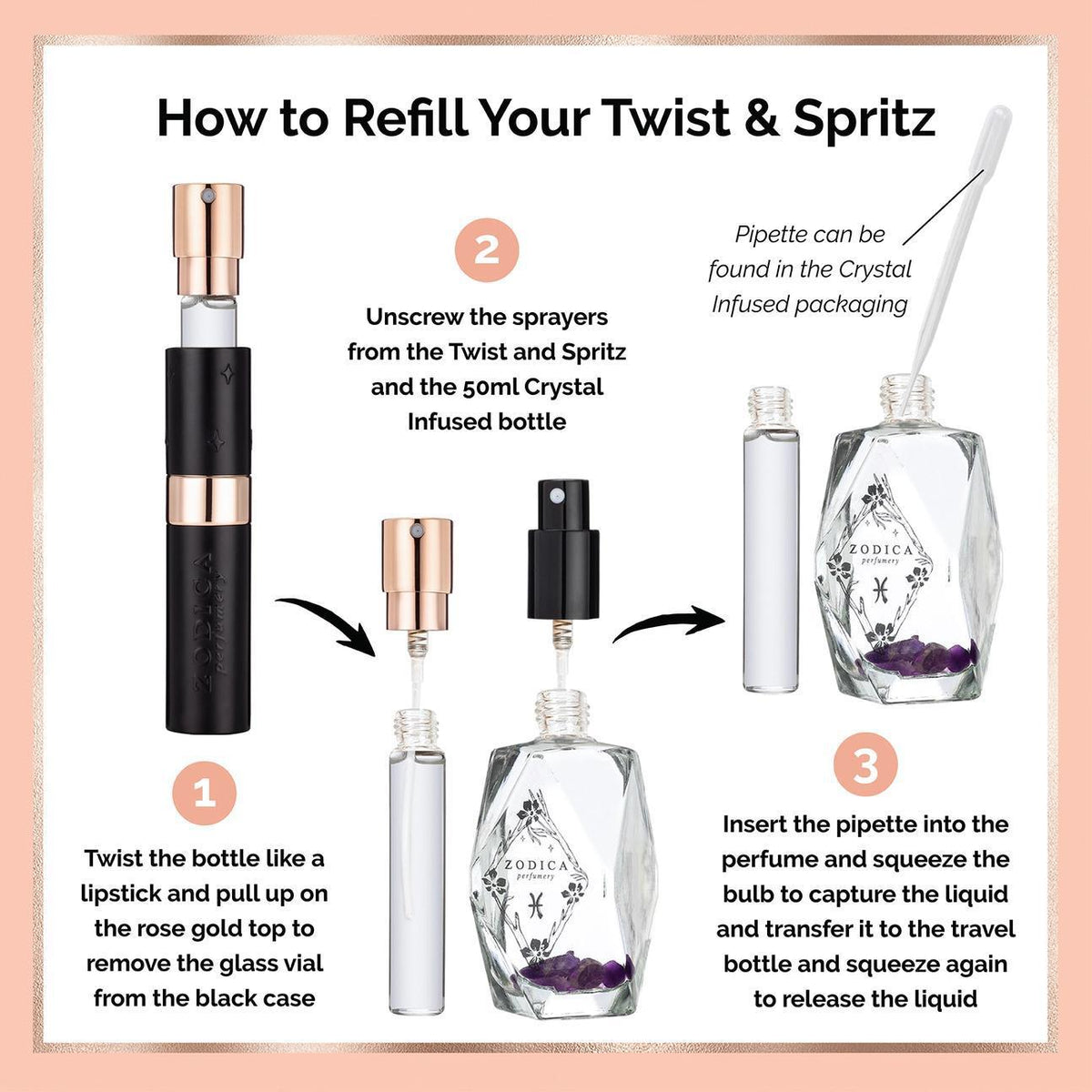 how to refill Zodiac Perfume Twist &amp; Spritz no parabens, phthalates, gluten, or dyes. Cruetly-free + vegan 