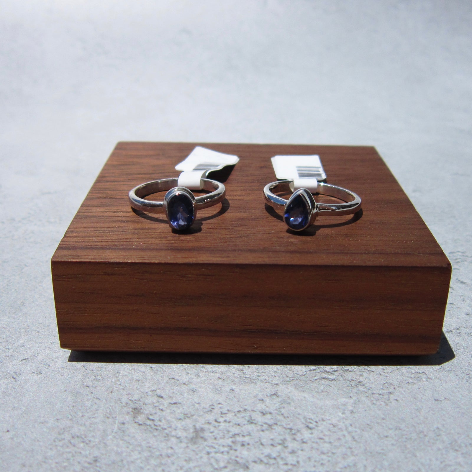 Iolite Faceted SS Bezel Ring