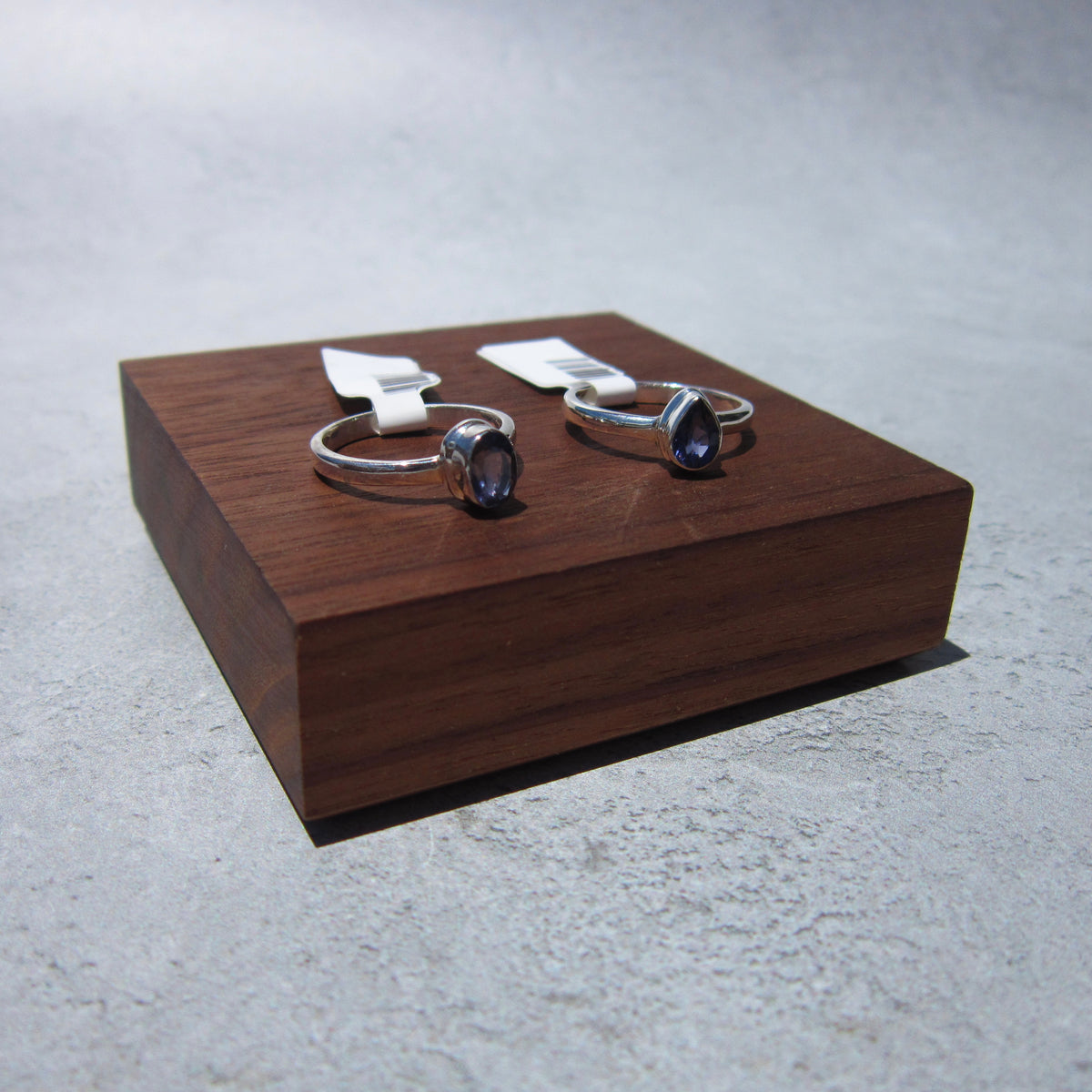 Iolite Faceted SS Bezel Ring