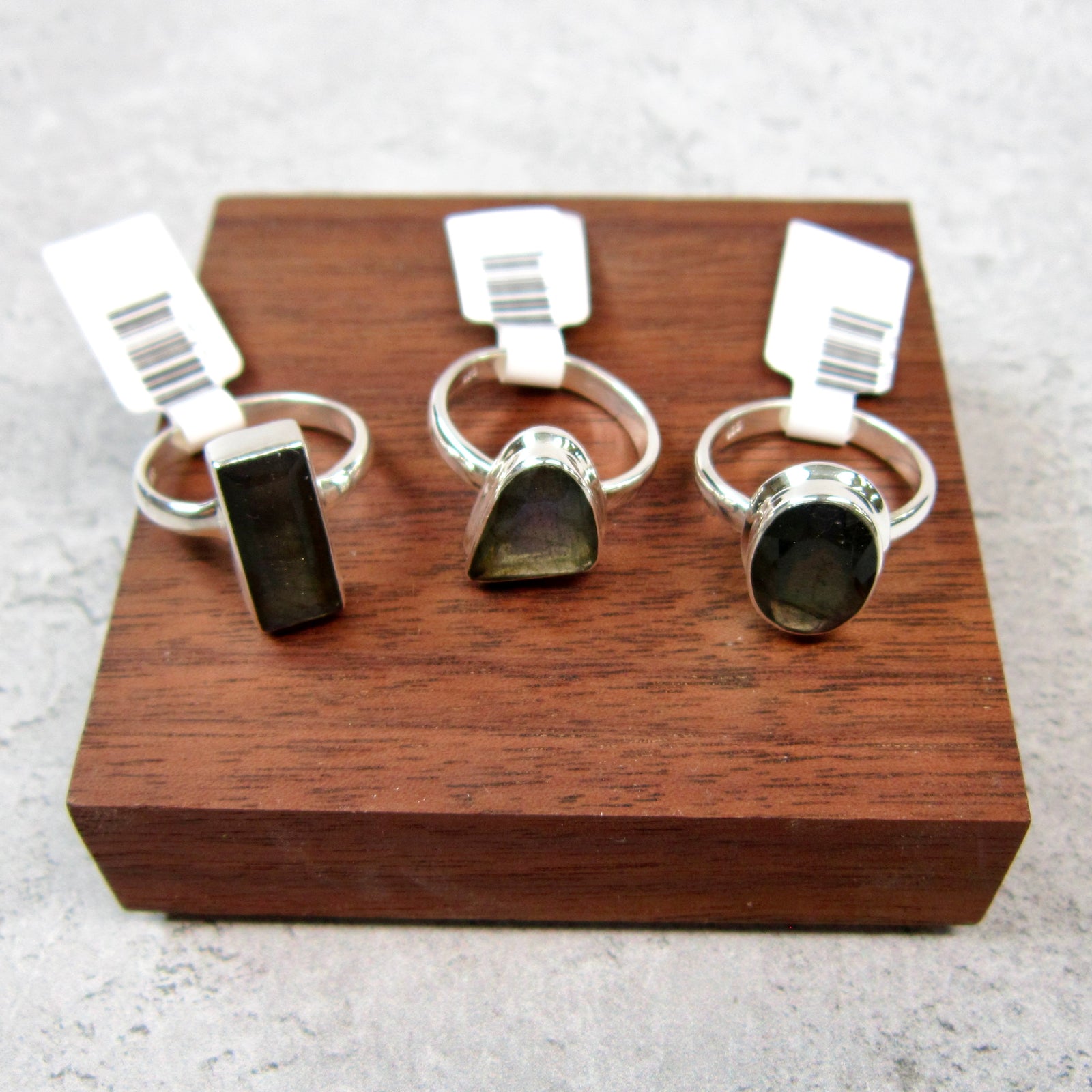 Labradorite Faceted SS Ring