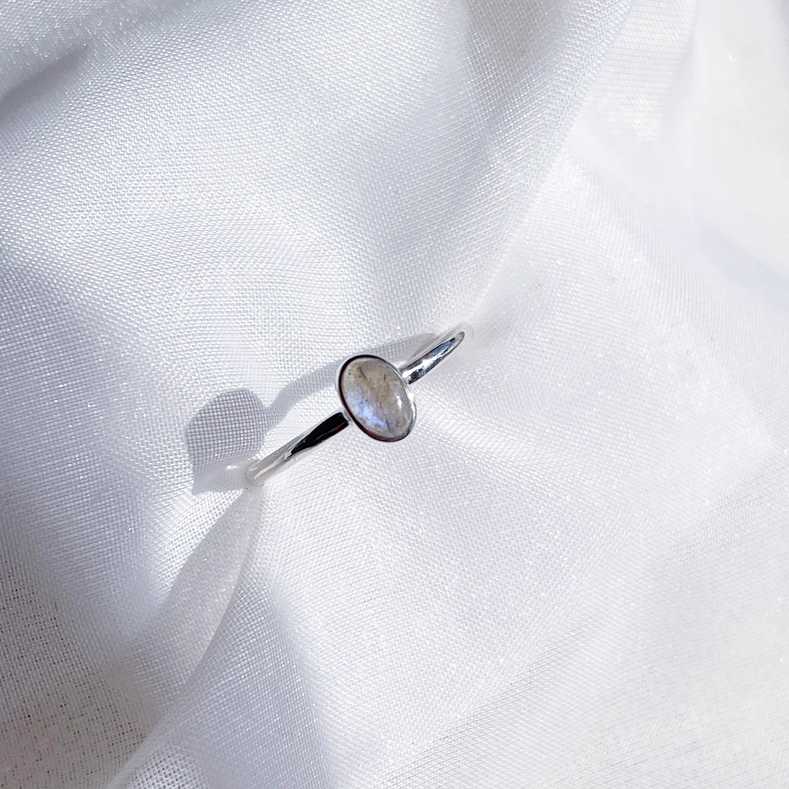Labradorite Polished Stackable Crystal Ring