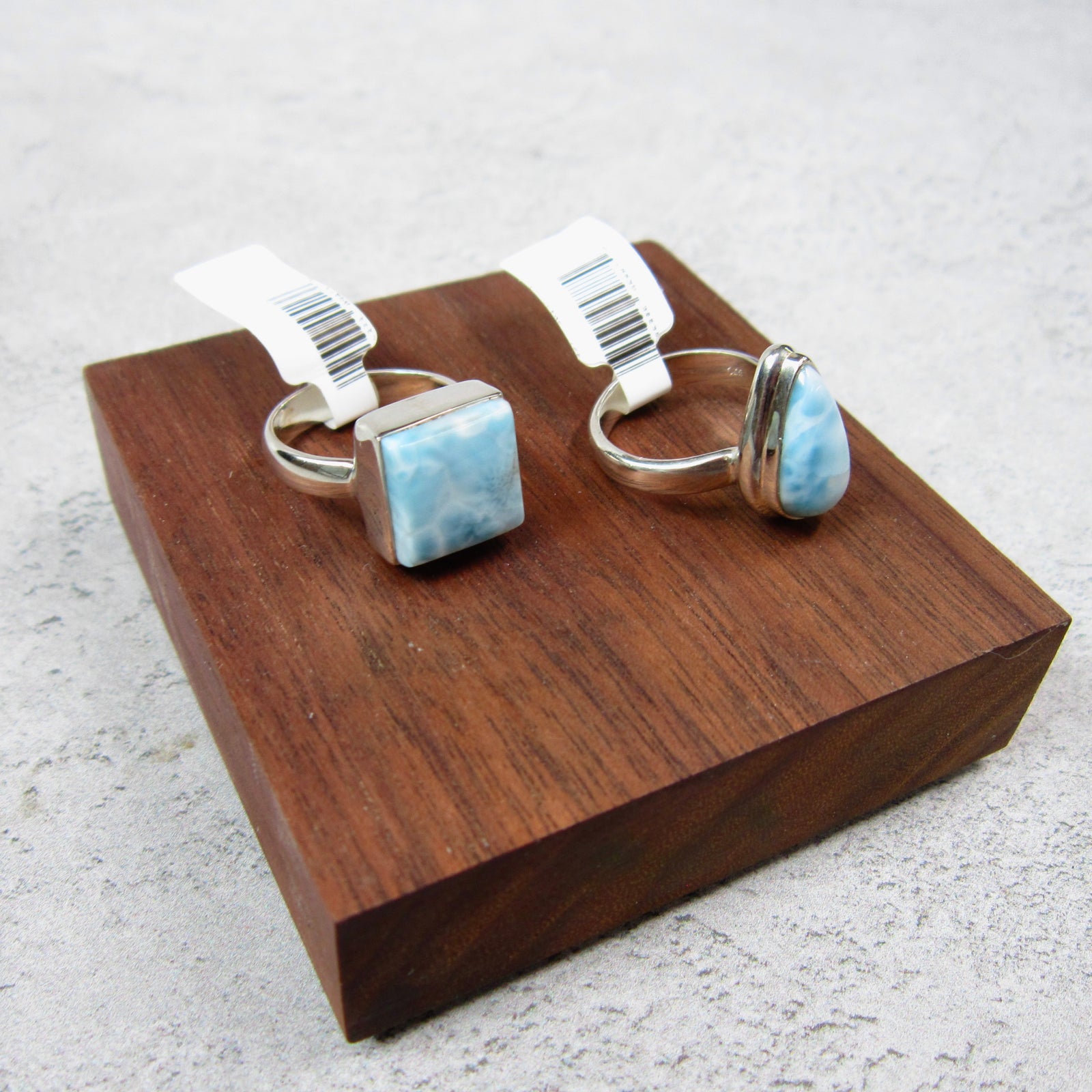 Larimar Polished SS Ring