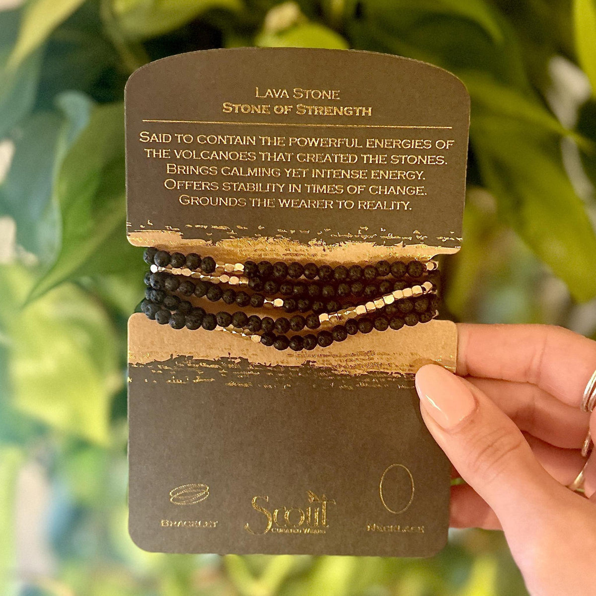 Lava Stone Wrap Bracelet & Necklace