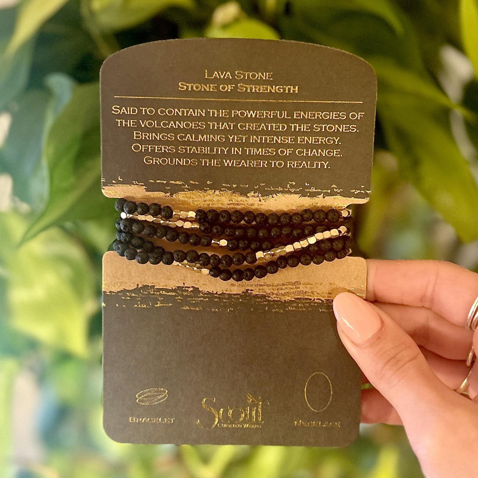 Lava Stone Wrap Bracelet & Necklace