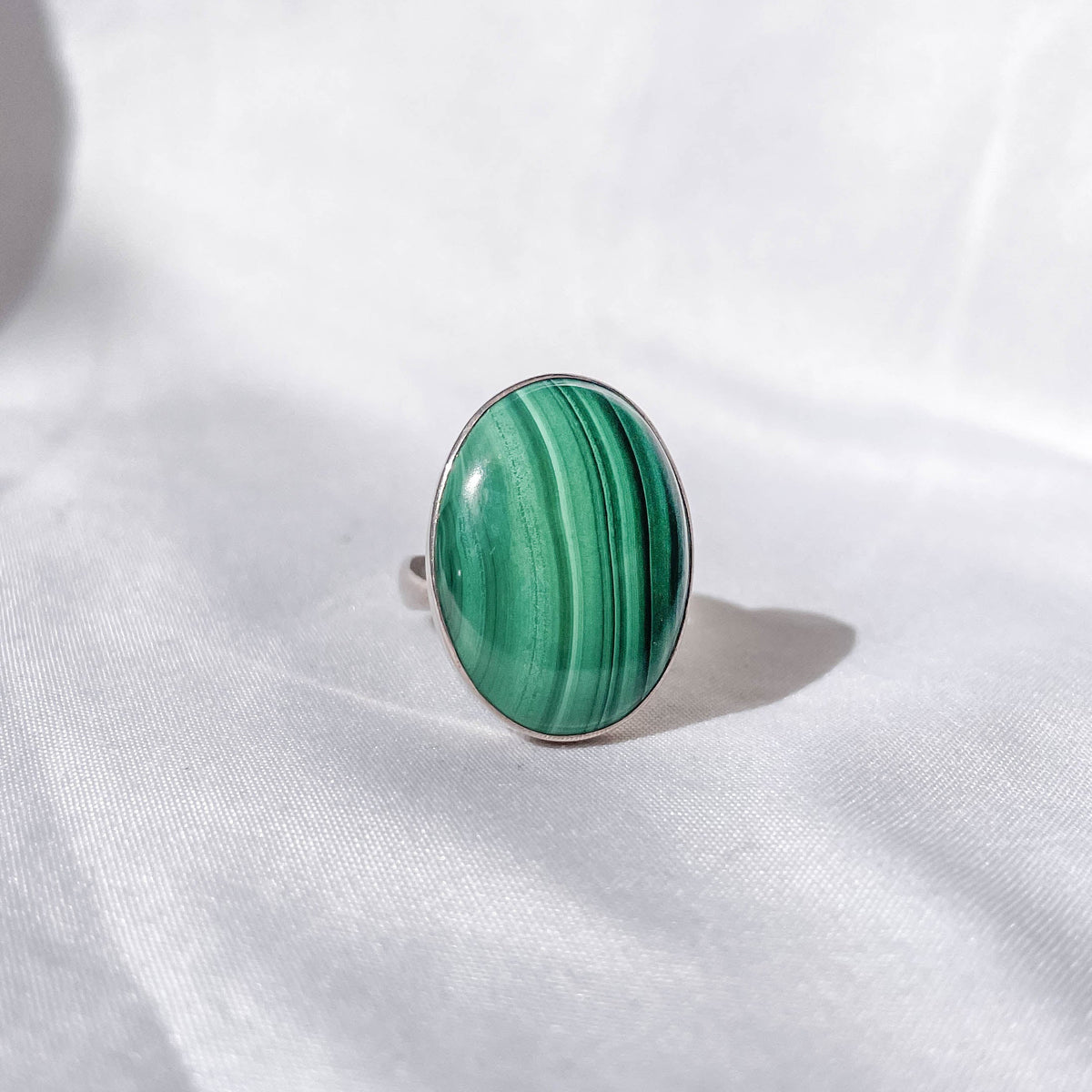 Malachite Polished SS Ring