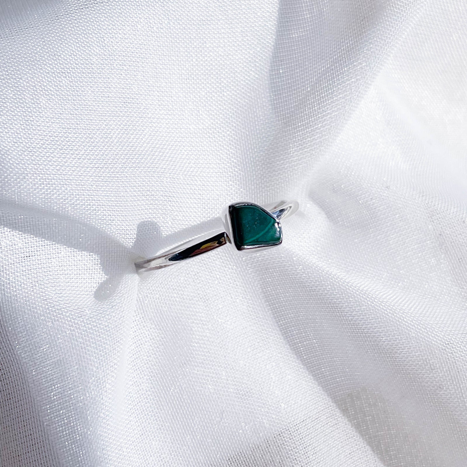 Malachite Stackable Rough Crystal Ring