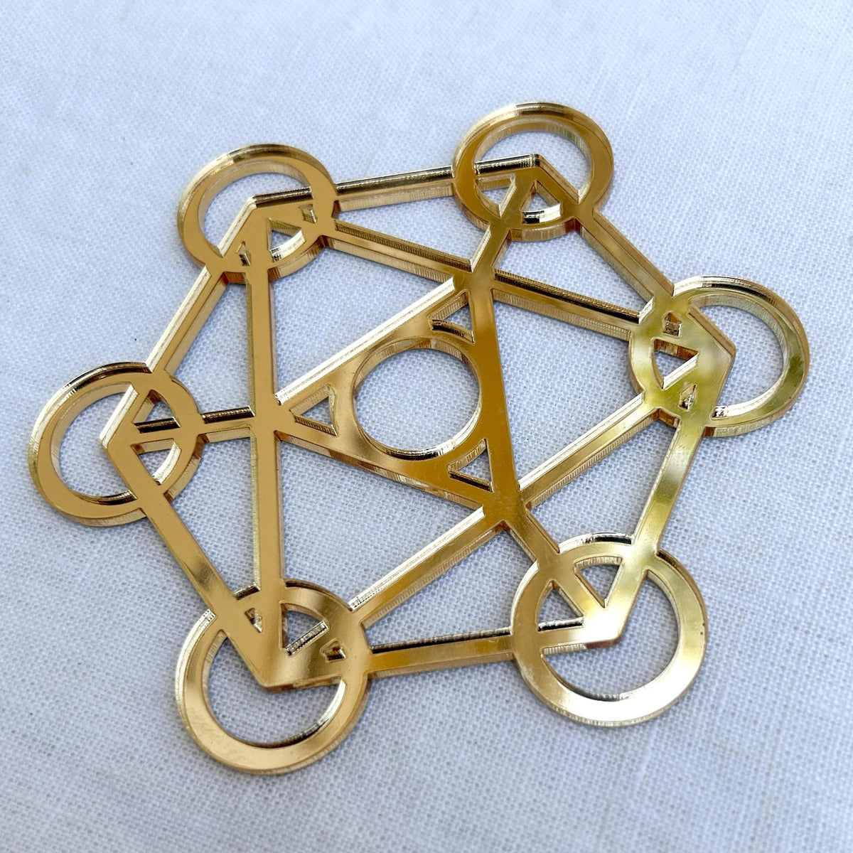 Metatron's Cube Gold Crystal Grid