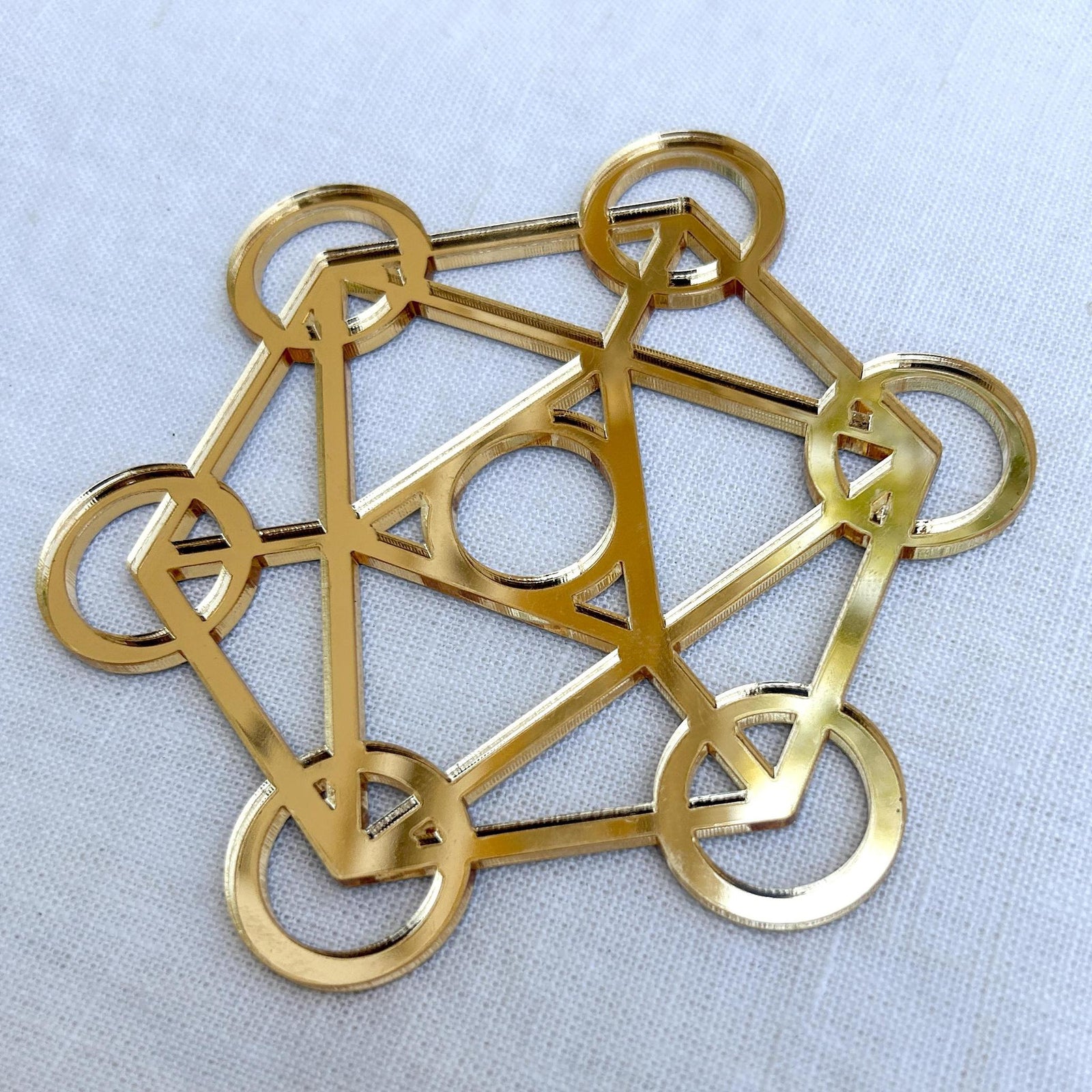Metatron's Cube Gold Crystal Grid