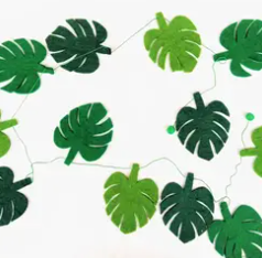 Monstera Leaves Felt Garland