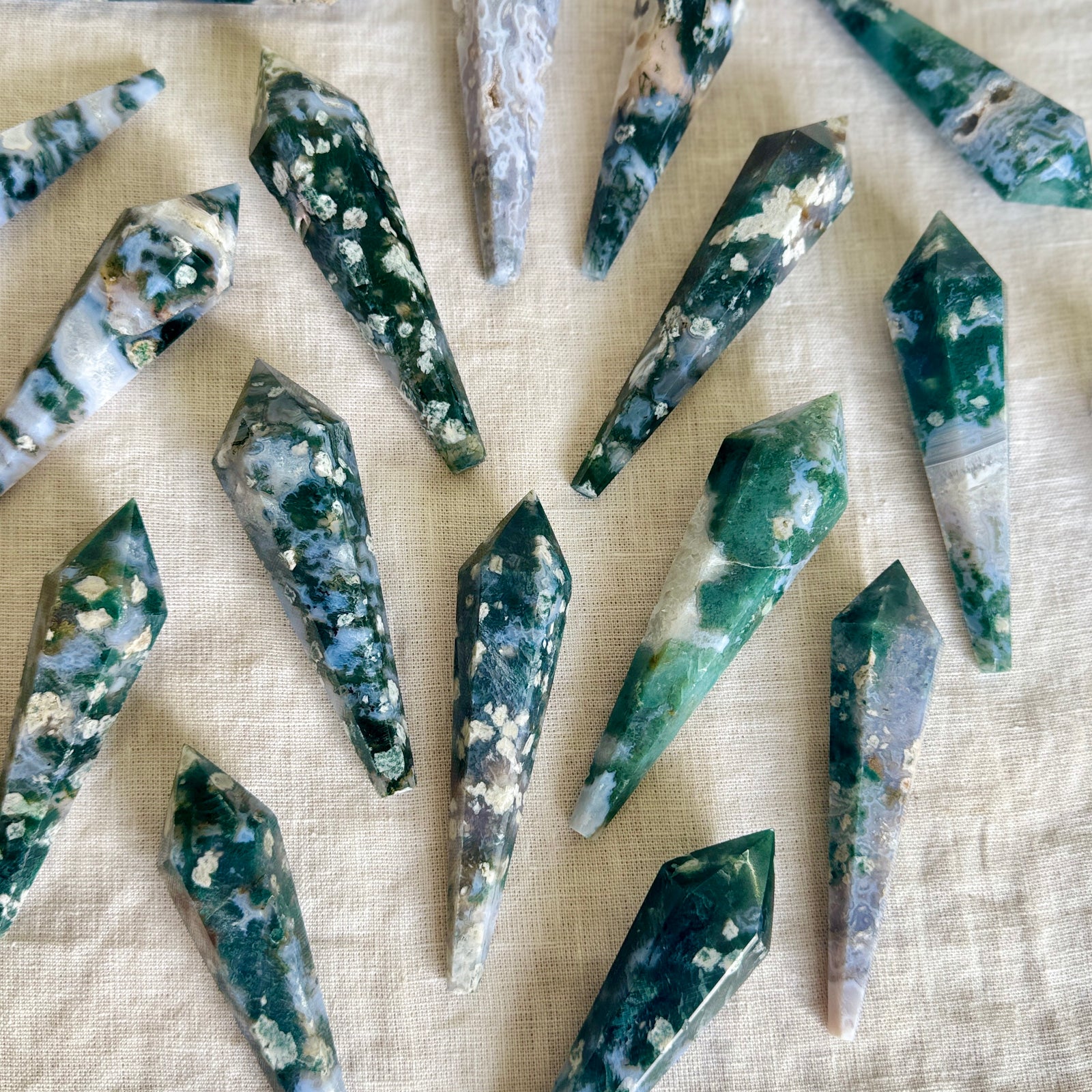 Moss Agate Wand